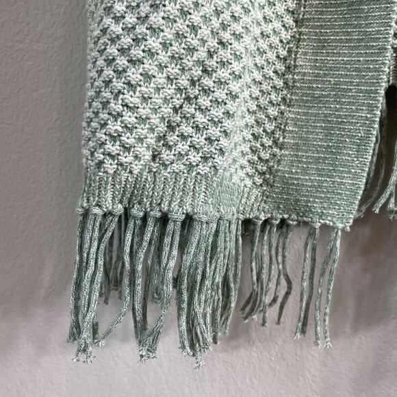 Isaac Mizrahi Live! Womens Plus 3X Open Front Cardigan Sweater Fringe Hem Green - Picture 8 of 12